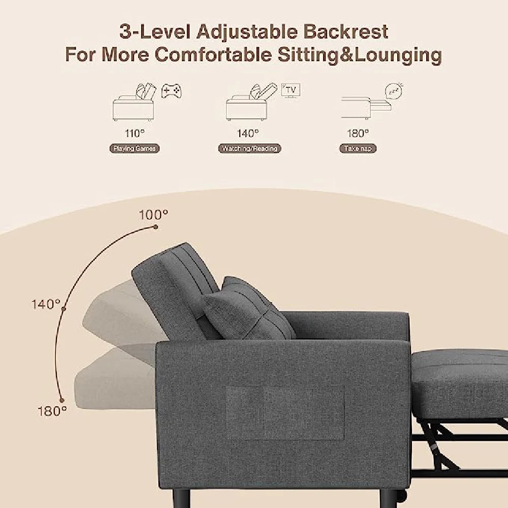 Light Gray Convertible Sofa Bed G19026