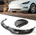 Carbon Fiber Printing Front Bumper Lower Lip Splitter Kit 3PCS I738