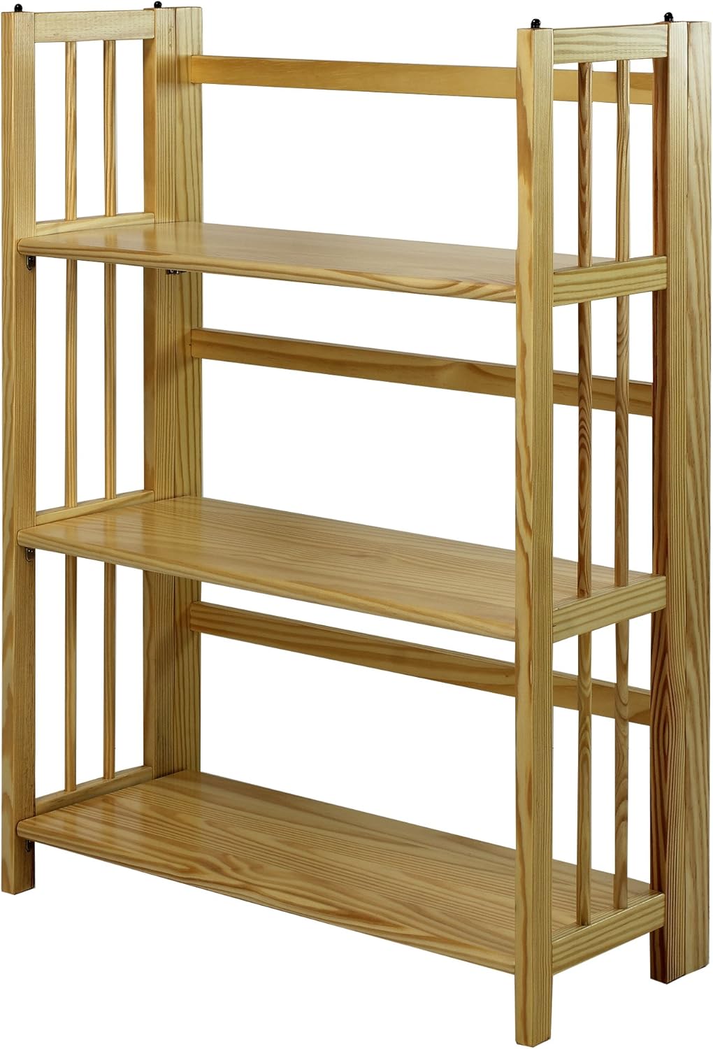 3-Shelf Folding Stackable Bookcase Natural L473308