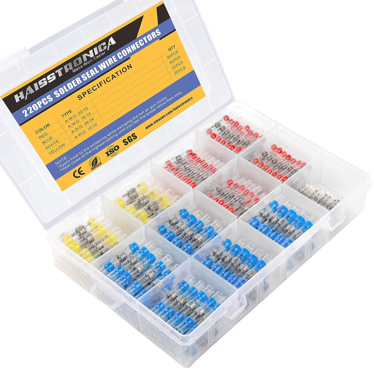 120PCS Marine Grade Heat Shrink Wire Connectors O253