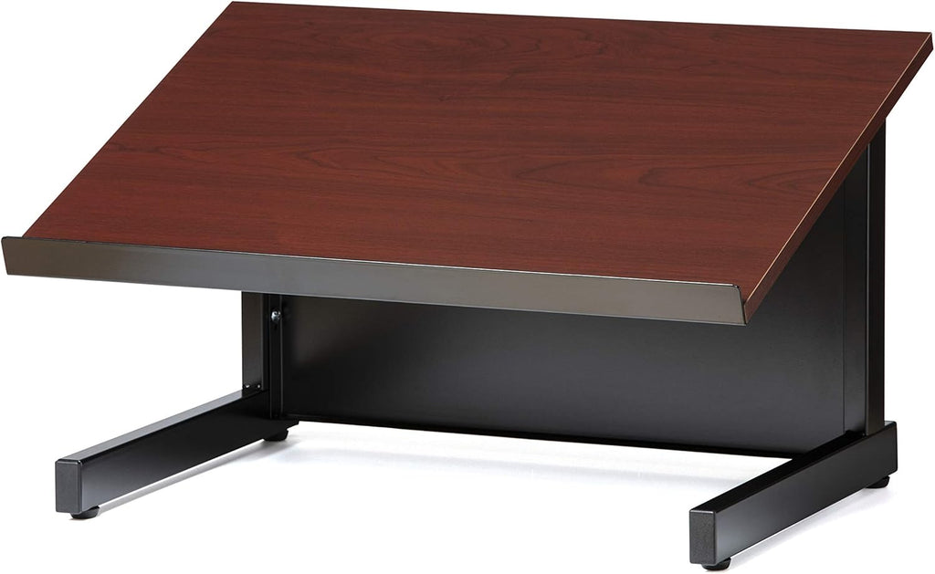 Wheeled Lectern with Storage Shelf, Beech/Black Q760740