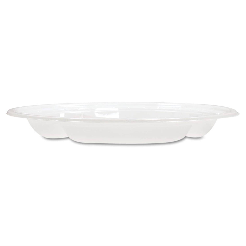 White 3-Comp Plastic Dinnerware Plate, 10 1/4 dia, 500/Carton C608