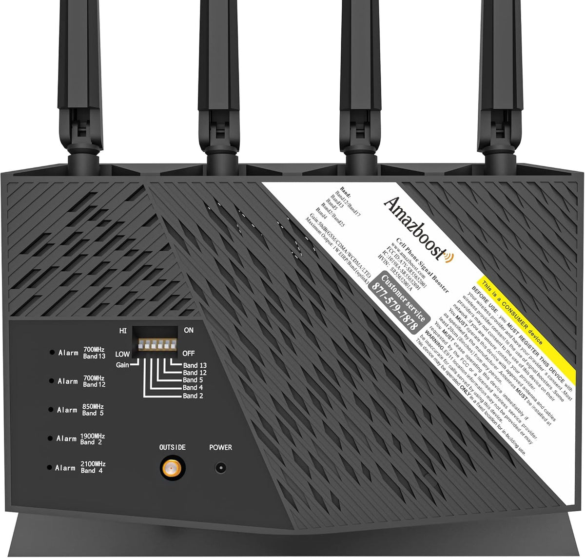 Cell Phone Signal Booster Kit, Up to 5,000 sq ft, 2G/3G/4G/5G LTE A844335