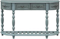 Retro Curved Console Table with 2 Top Drawers and Solid Wooden Frame Y831330