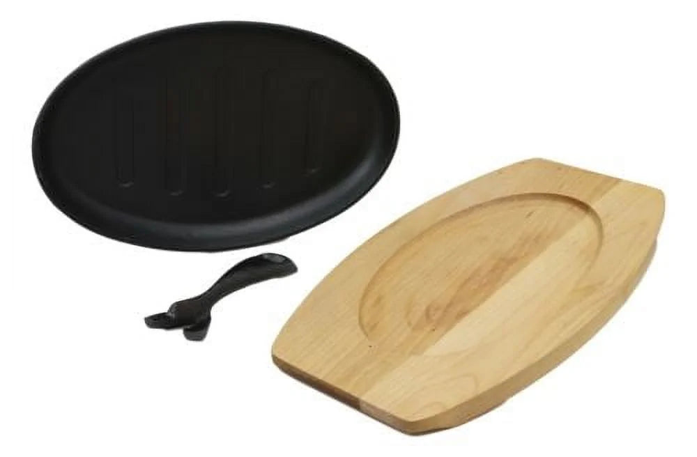 Enameled Cast Iron Fajita Skillet Set 10.5" D4374