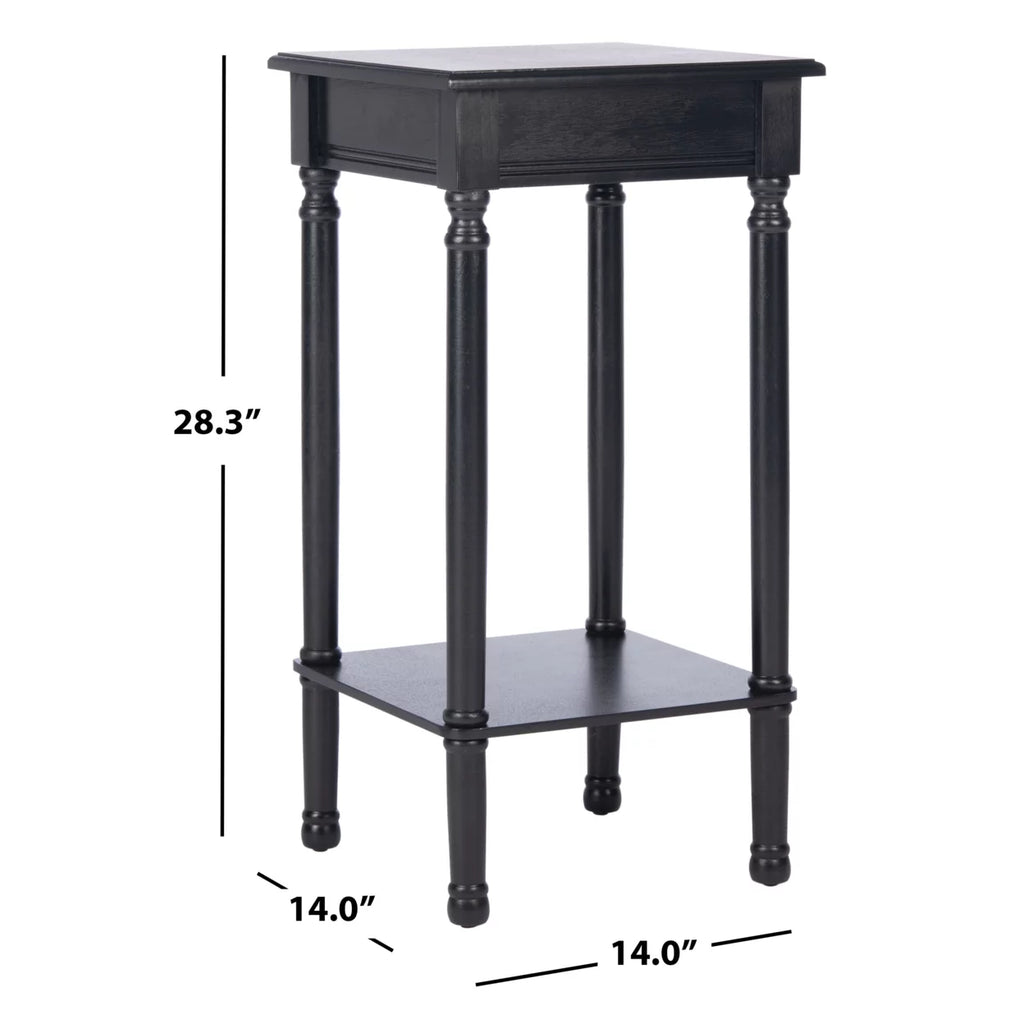 Black Rustic Square Accent Table Z3033