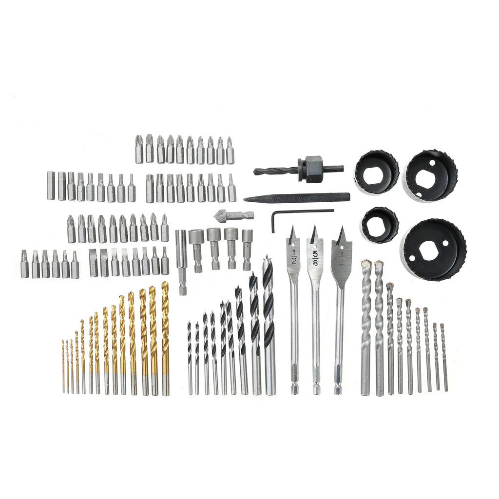 100 Piece Steel Drill Screwdriver and Nut Driver Bits Set F928781