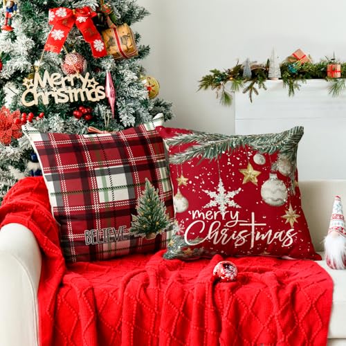 Christmas Throw Pillow Covers 18 x 18 Inch Set of 4 C8457