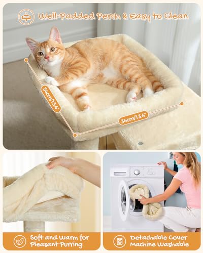 30 Inches Cat Tree with Dual Condos and Scratching Posts U7666