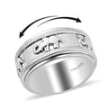 925 Sterling Silver Fidget Ring Spinner Ring Moon Star Platinum Plated Jewelry Y84473