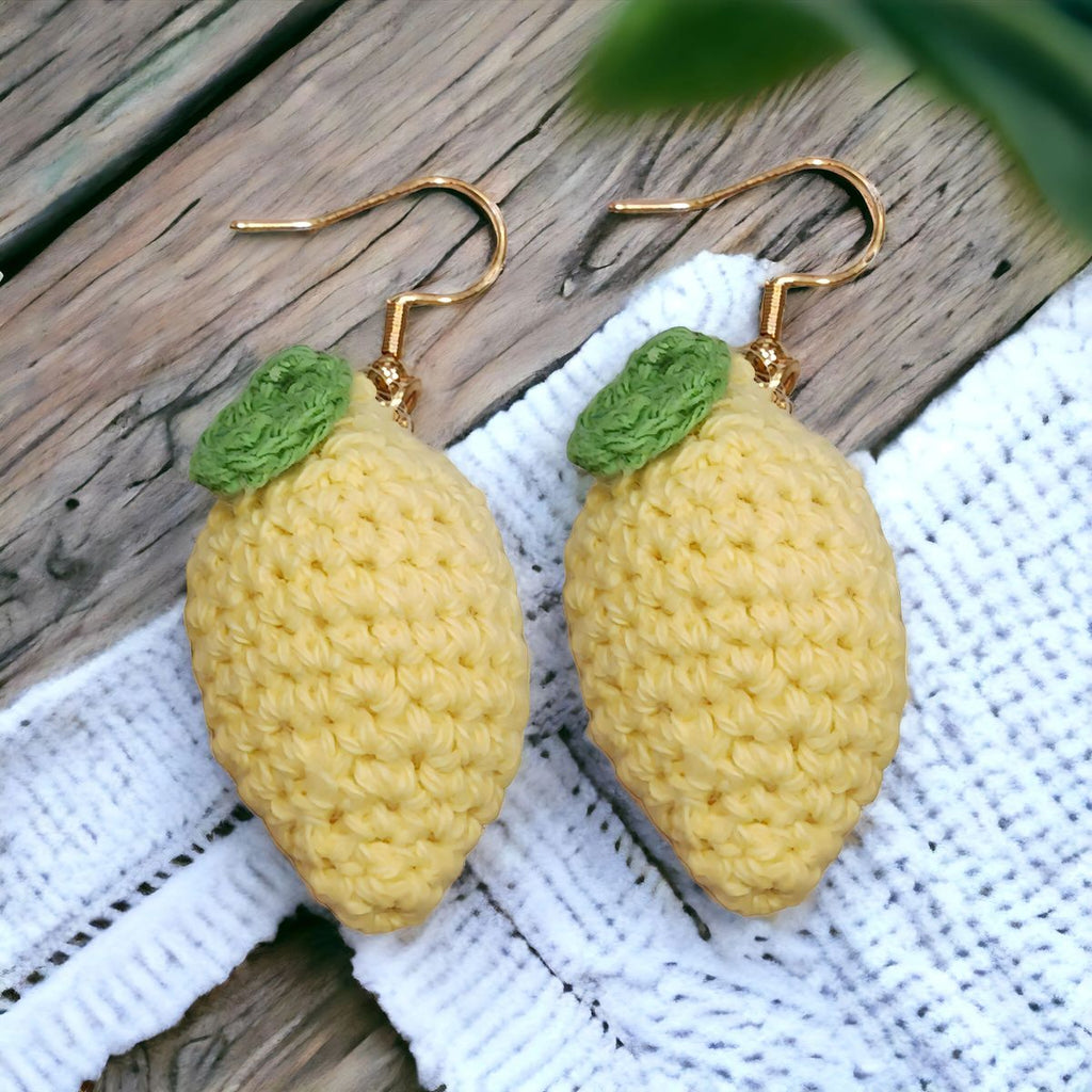 Blue Crocheted Lemon Drops Earrings X91368