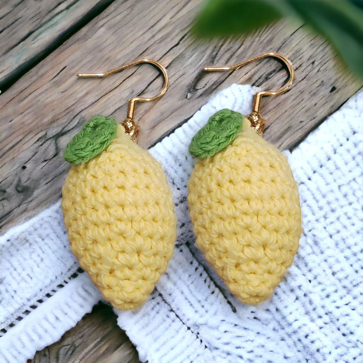 Blue Crocheted Lemon Drops Earrings X91368