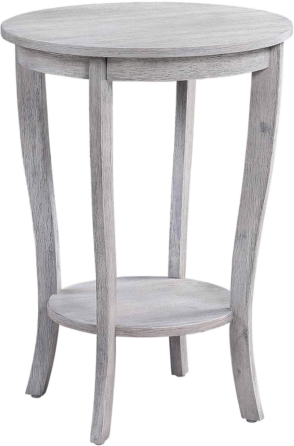 White Faux Marble Round End Table I672193