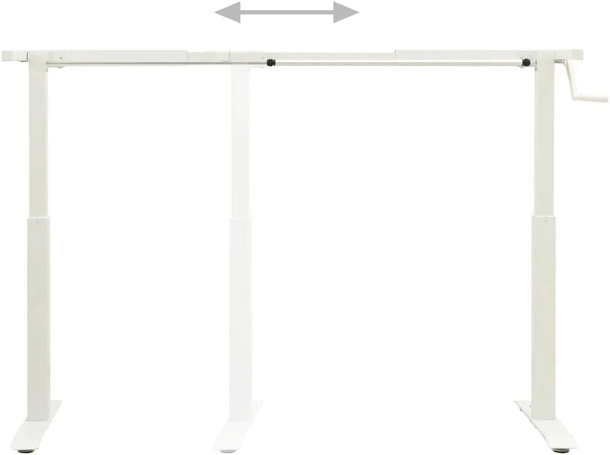 White Adjustable Standing Desk Frame with Crank System E895727