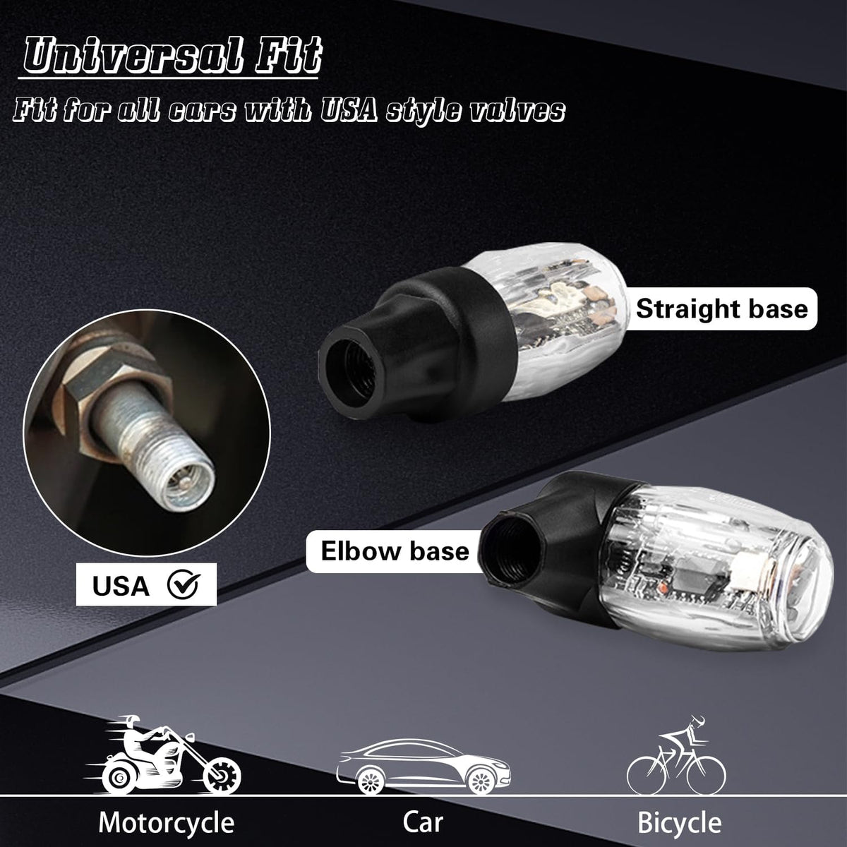 4 PCS Tire Valve Light LED Wheel Lights F10890