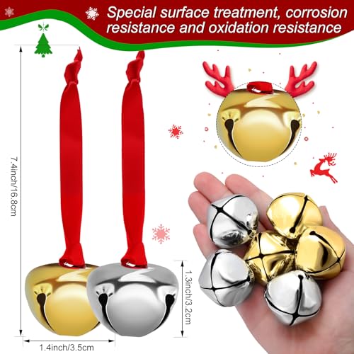 300 Pieces Christmas Bell Ornaments 1.5'' Silver I68114