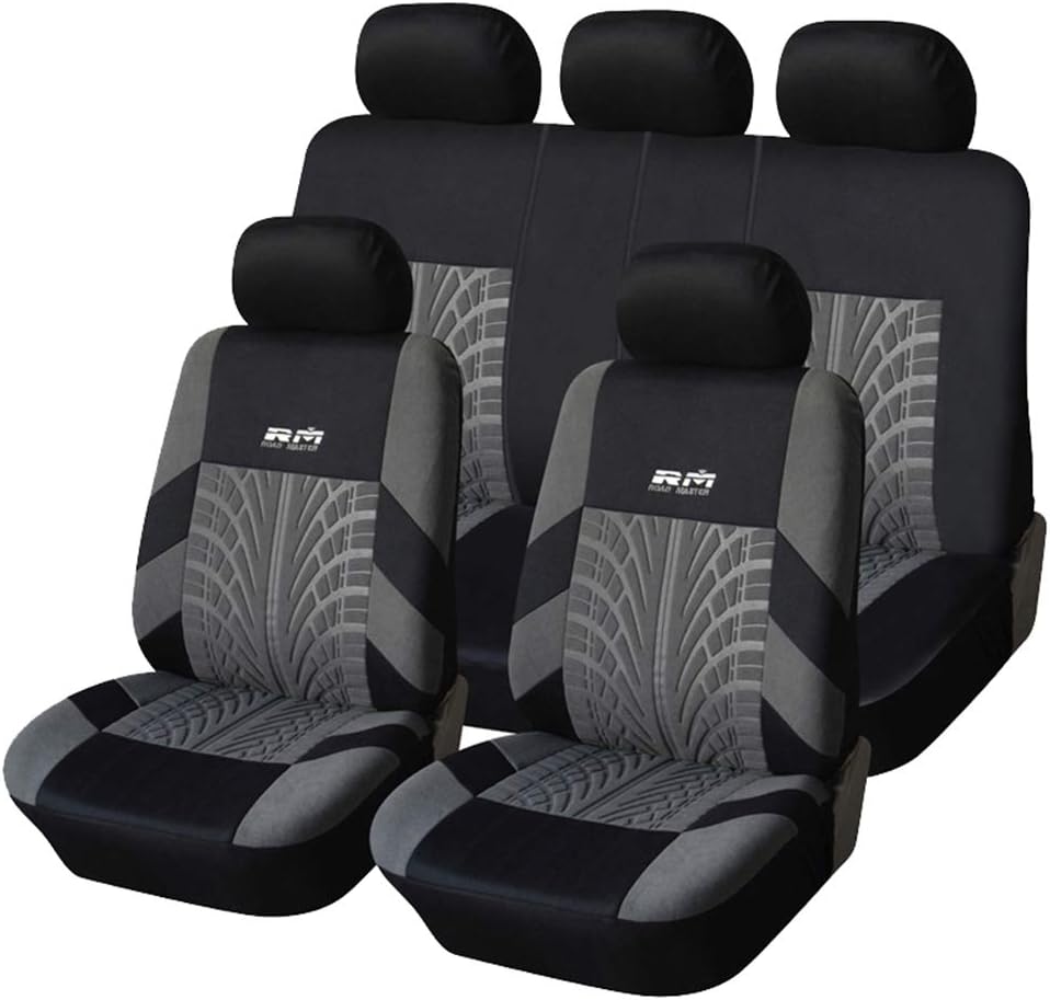 Gray 9pcs Car Seat Covers Full Set Z733