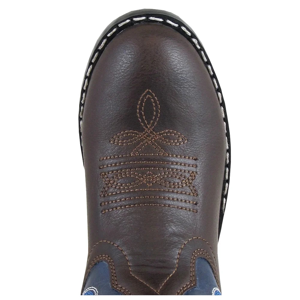 Brown/Navy Kids Western Boots G947877