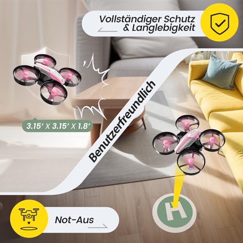 Red Mini Drone with 3 Batteries Z469