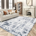 8x10 ft Grey Faux Wool Non Slip Area Rug G8454