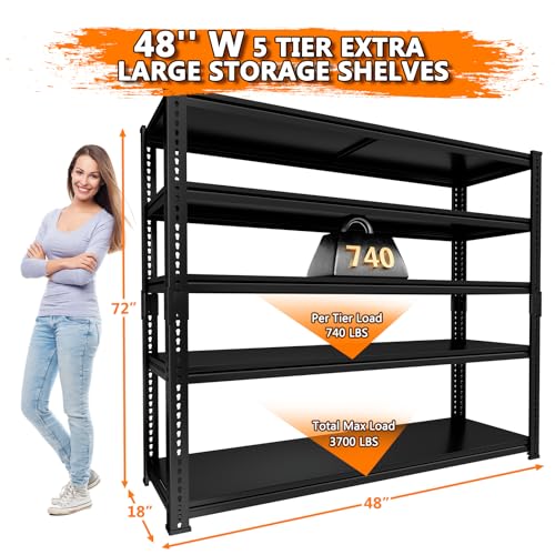 5 Tier Heavy Duty Adjustable Metal Garage Shelving P3062