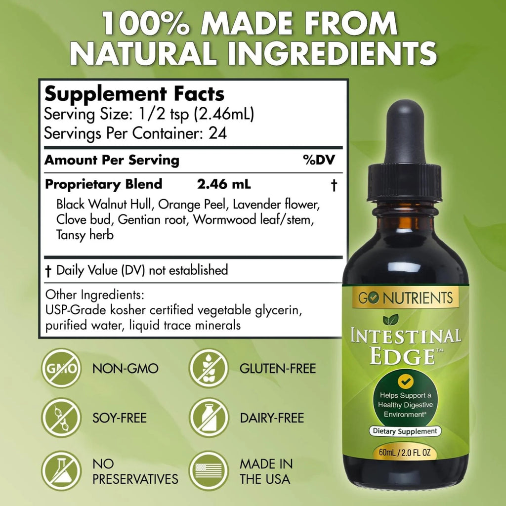 Digestive Support Liquid Drops Supplement with Black Walnut - 2 oz T119