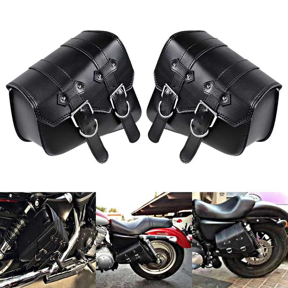 Black Left & Right Side Saddlebag Swingarm Saddle Bags P611186