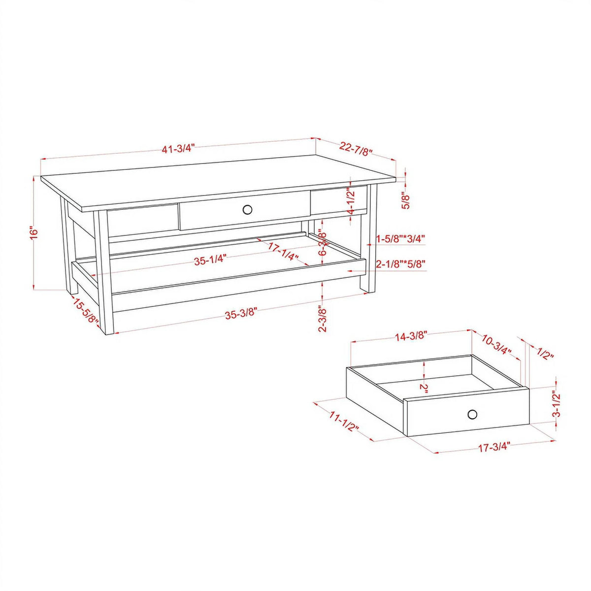 Black Wood 3-Piece Coffee Table Set H44773