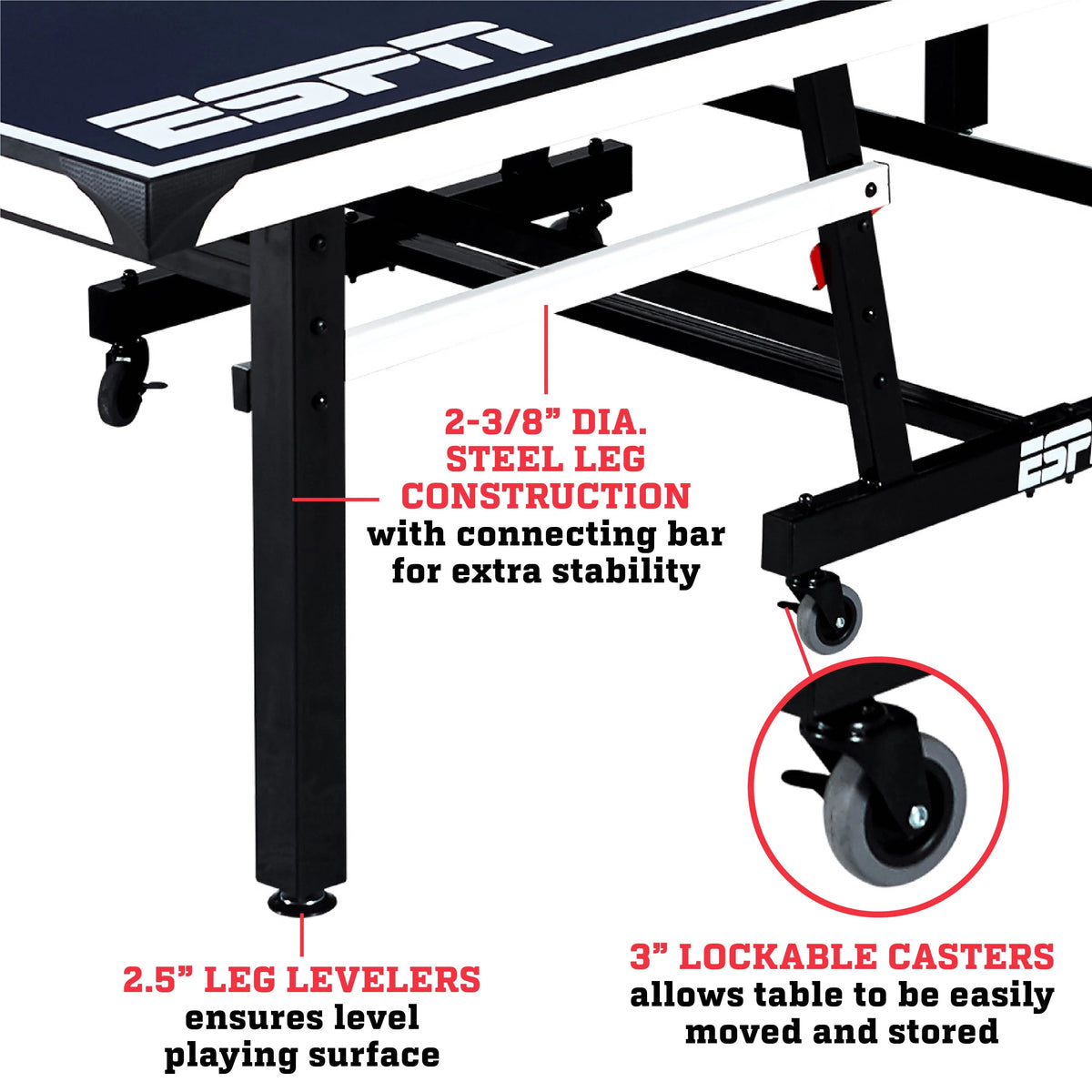 Official Size 2 Piece Table Tennis Table with Table Cover E2120