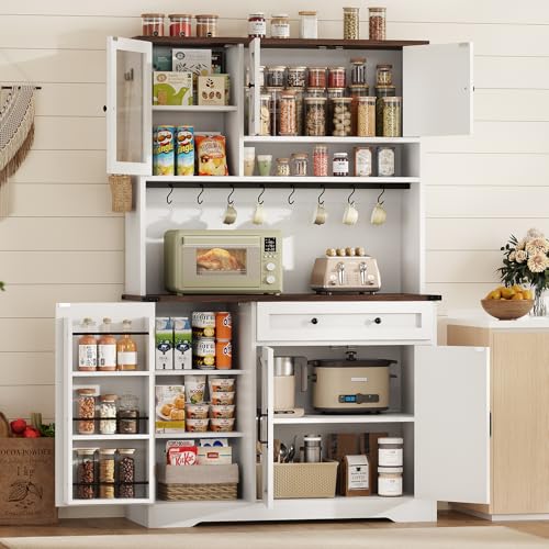 Black Kitchen Pantry Cabinet with Drawer and Doors G25566