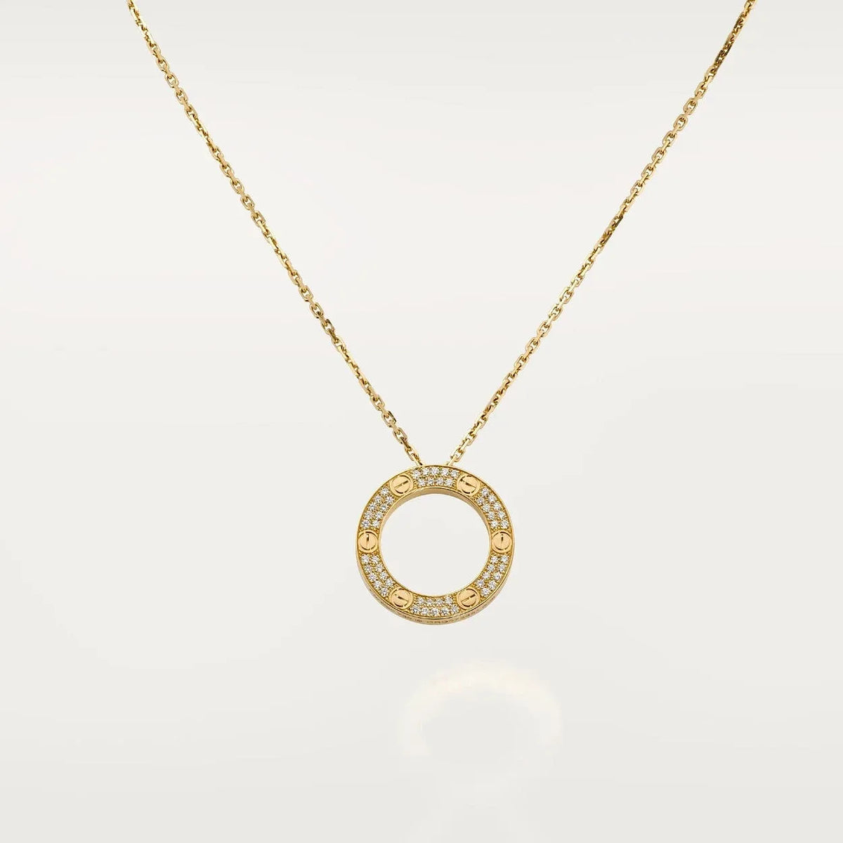 Screw Love Necklace With Diamond Paved T9286