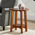 20 in. Round Mid-Century Modern Wood End Table C968312