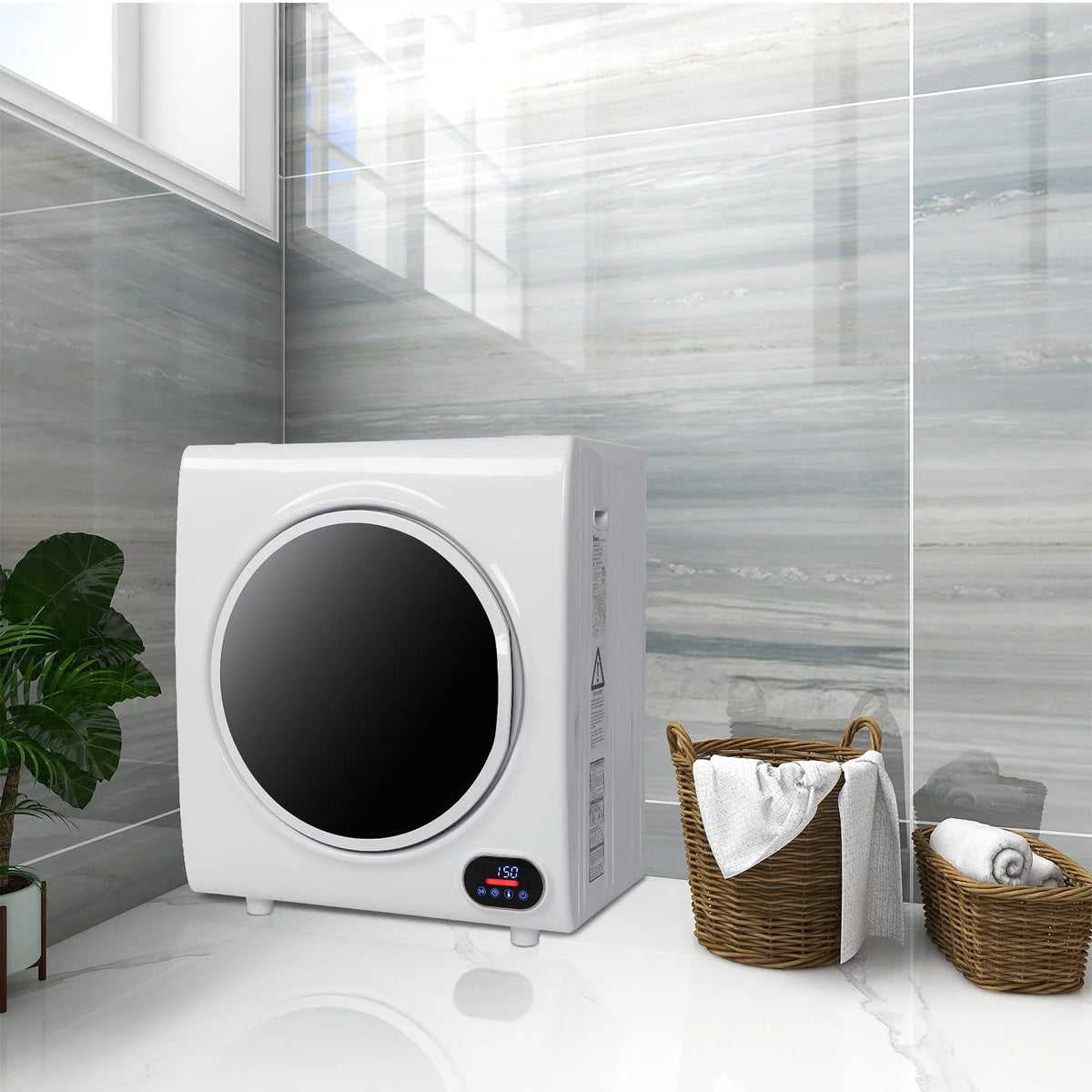 2.6 cu.ft Electric Portable Compact Laundry Dryer, White L87114