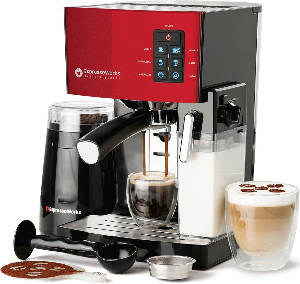 Blue 10 pc All-In-One Espresso Maker with Milk Steamer T3384