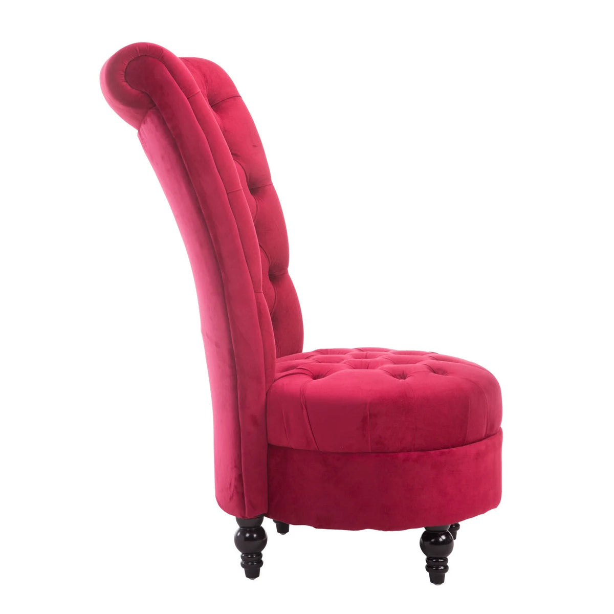 Retro High Back Armless Upholstered Tufted Accent Chair M194