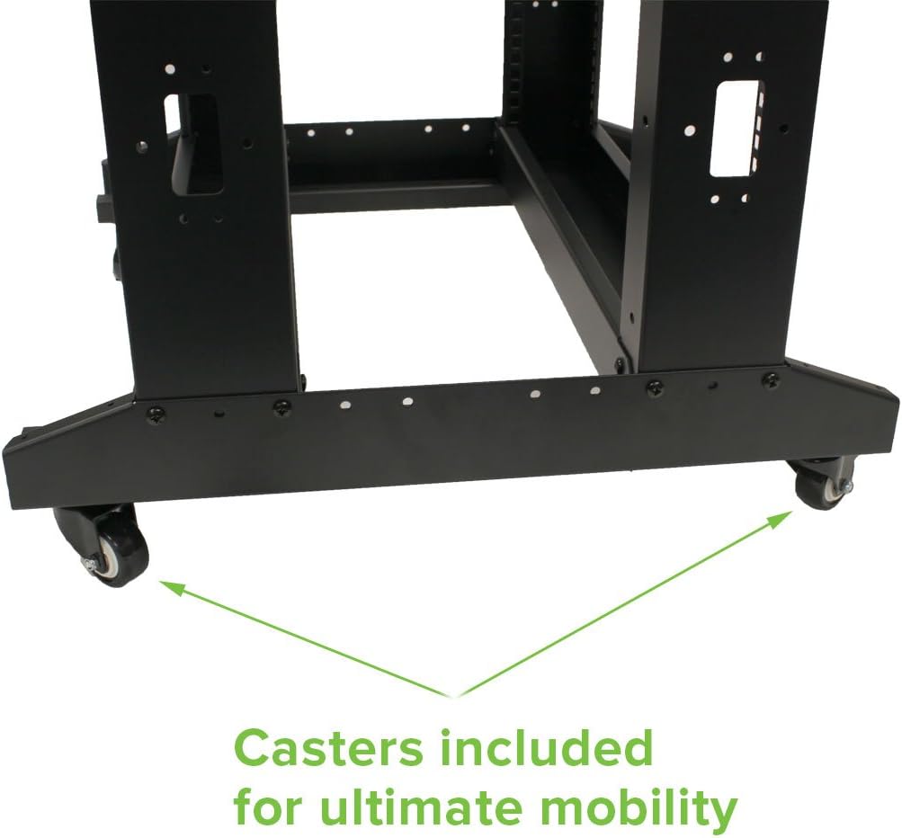 22U 4-Post Open Frame Server Rack with Casters E690