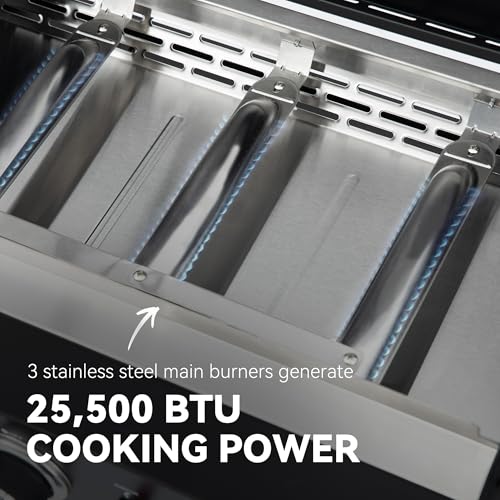 3-Burner Propane Gas Griddle with Collapsible Stand H2851