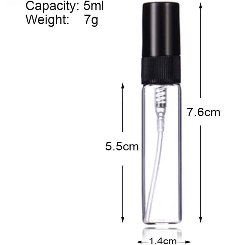 Black 5ml Refillable Glass Spray Bottles K850