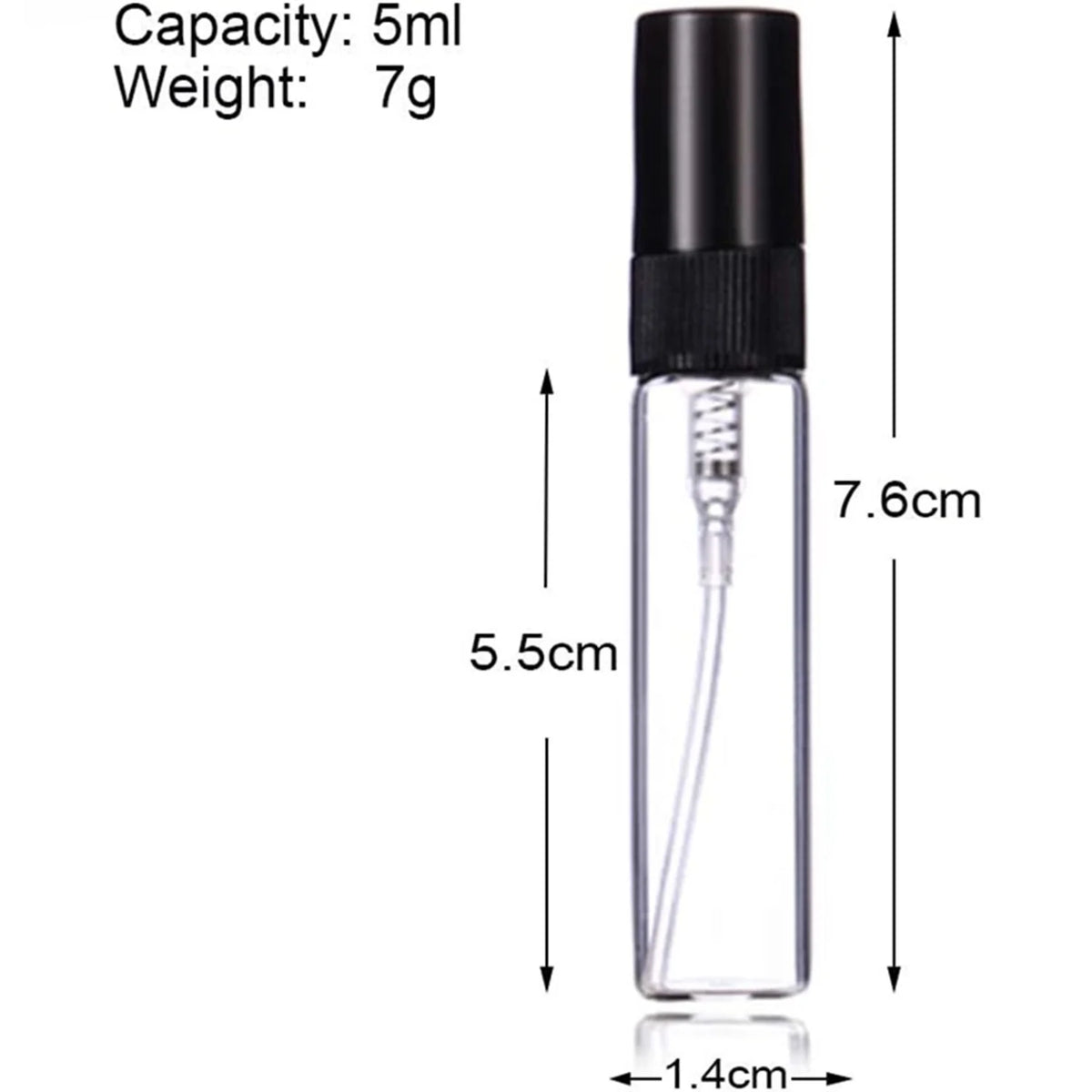 Black 5ml Refillable Glass Spray Bottles K850