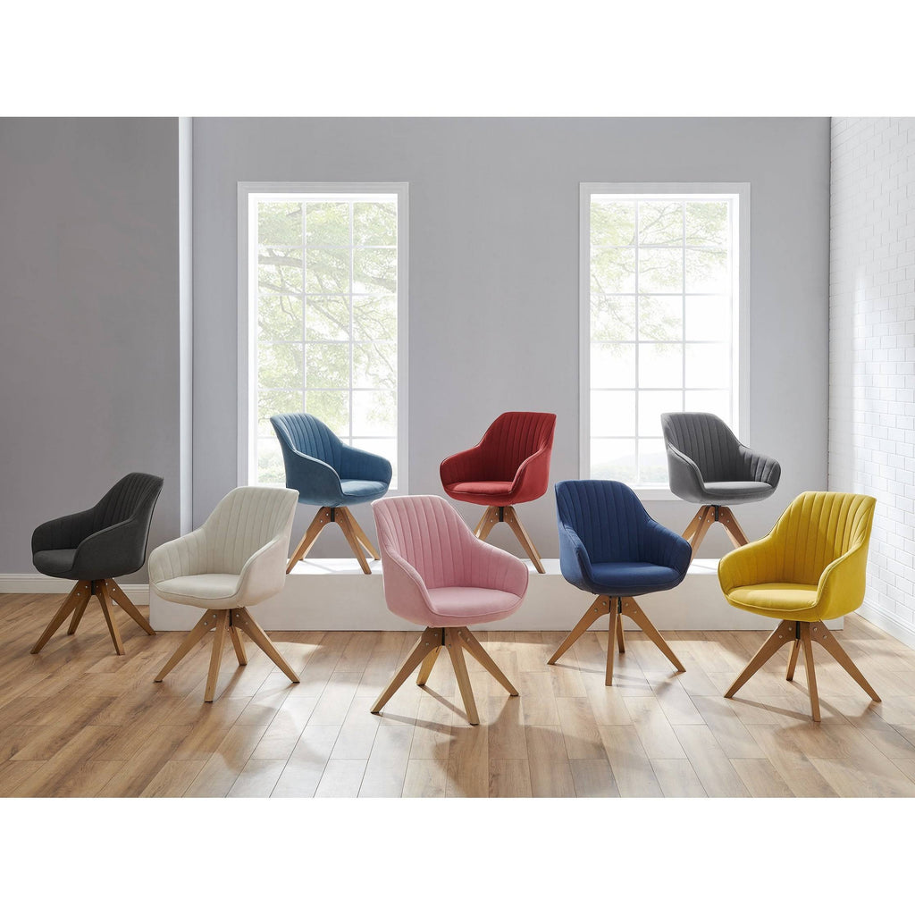 Swivel Office Accent Arm Chair with Wood Legs Y4681