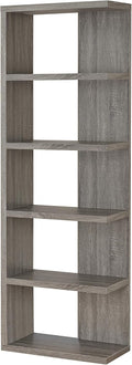 5-Tier Weathered Grey Bookcase C224
