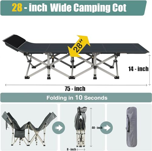 Heavy Duty Folding Cot Bed with Mattress K39725