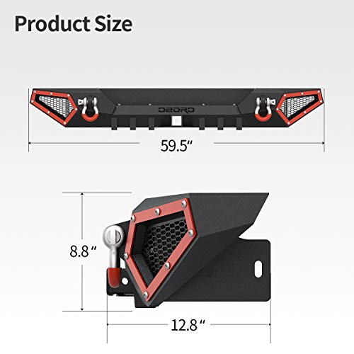 Front Bumper with Winch Plate Mounting & LED Lights & D-Rings M2739