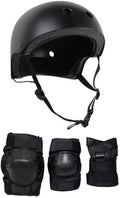 Black Skateboard Helmet Elbow Knee Wrist Pad Combo Adult Small E126