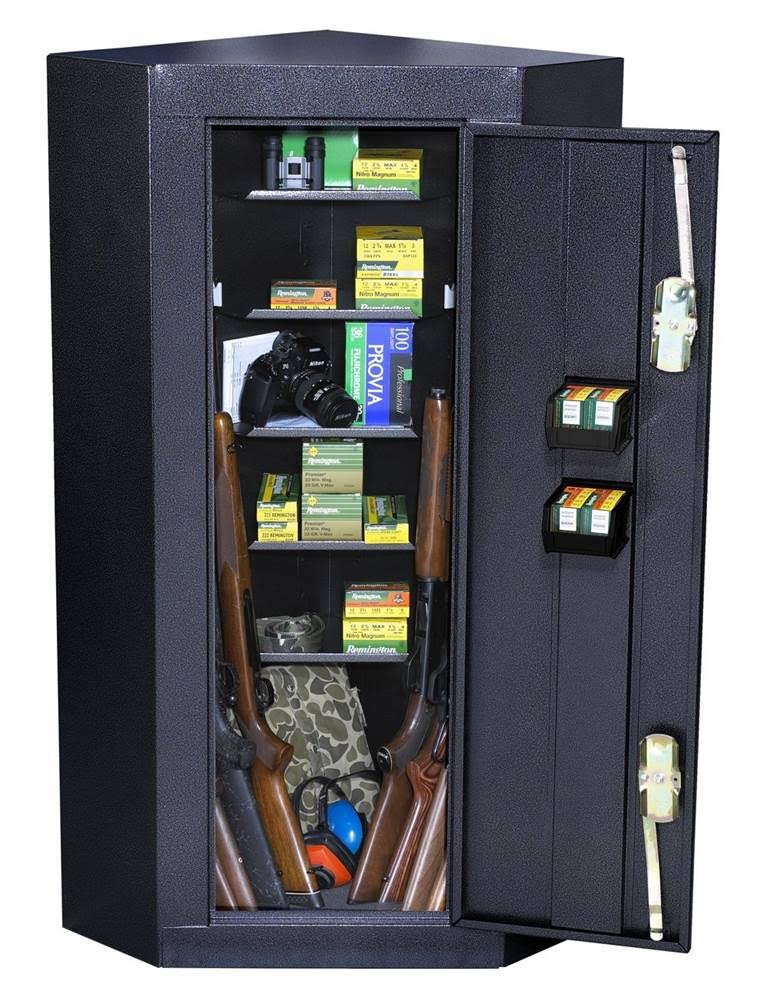 10-Gun Corner Steel Cabinet Black K8405
