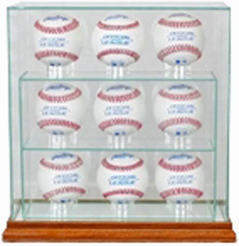 Black 9 Upright Baseball Glass Display Case W7247