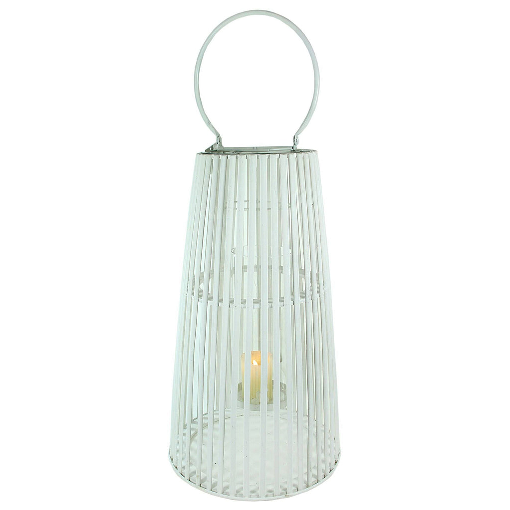 White Large Glass Hurricane Lantern S3335