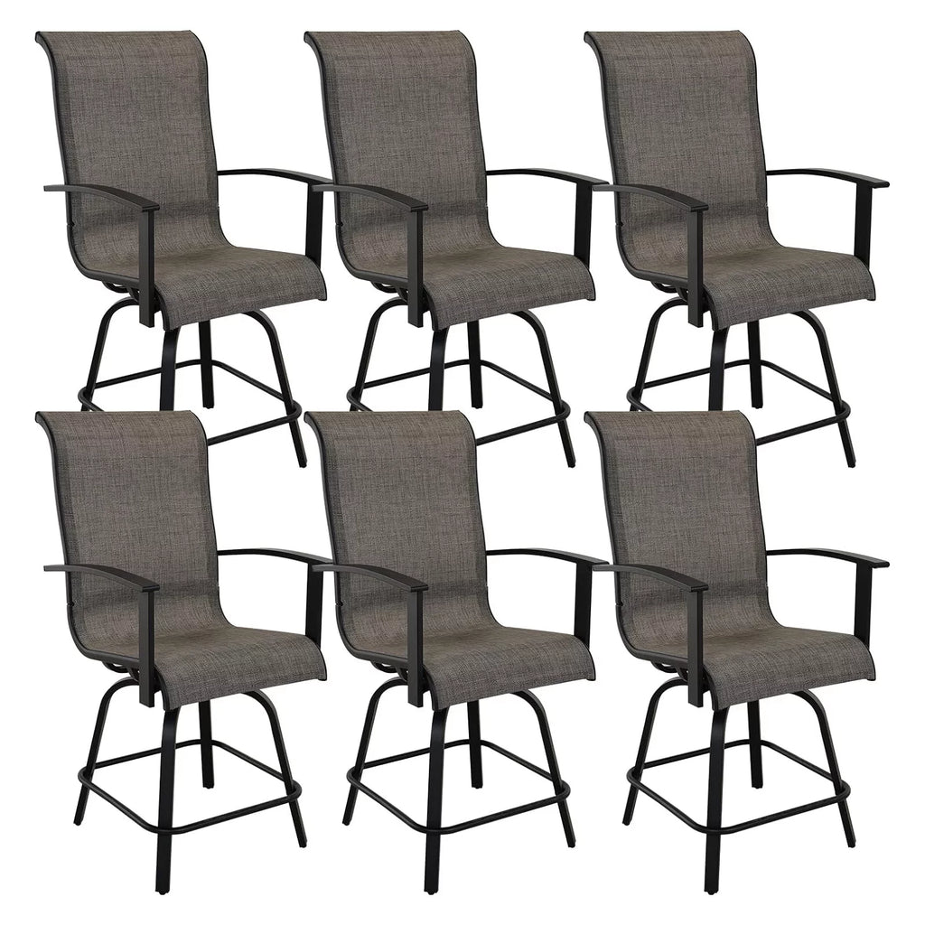 Outdoor Swivel Bar Chairs Set of 6 Q43511