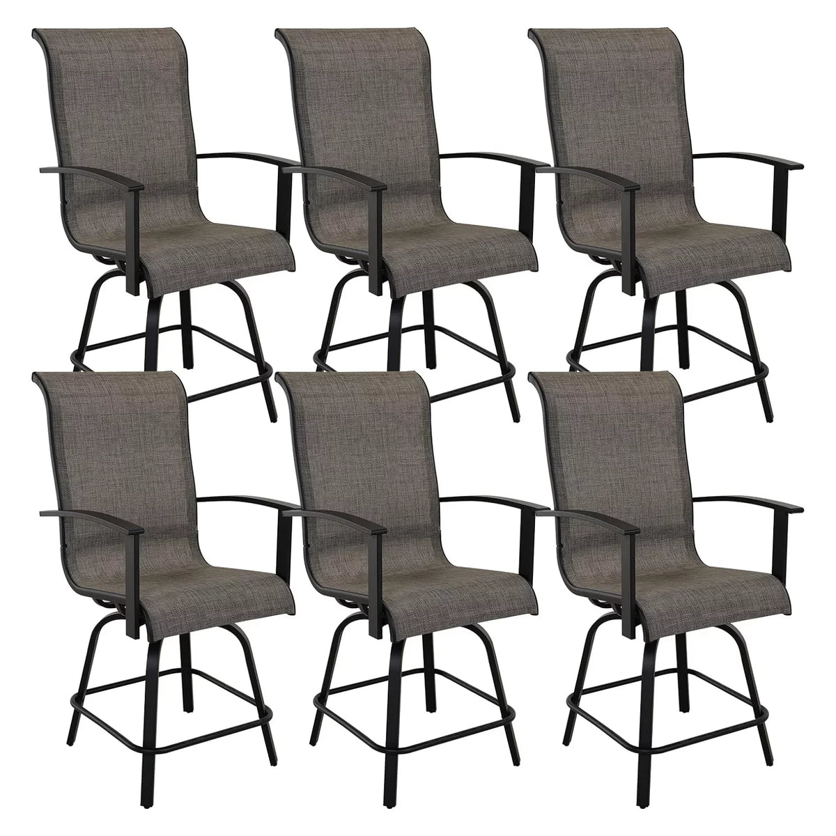 Outdoor Swivel Bar Chairs Set of 6 Q43511