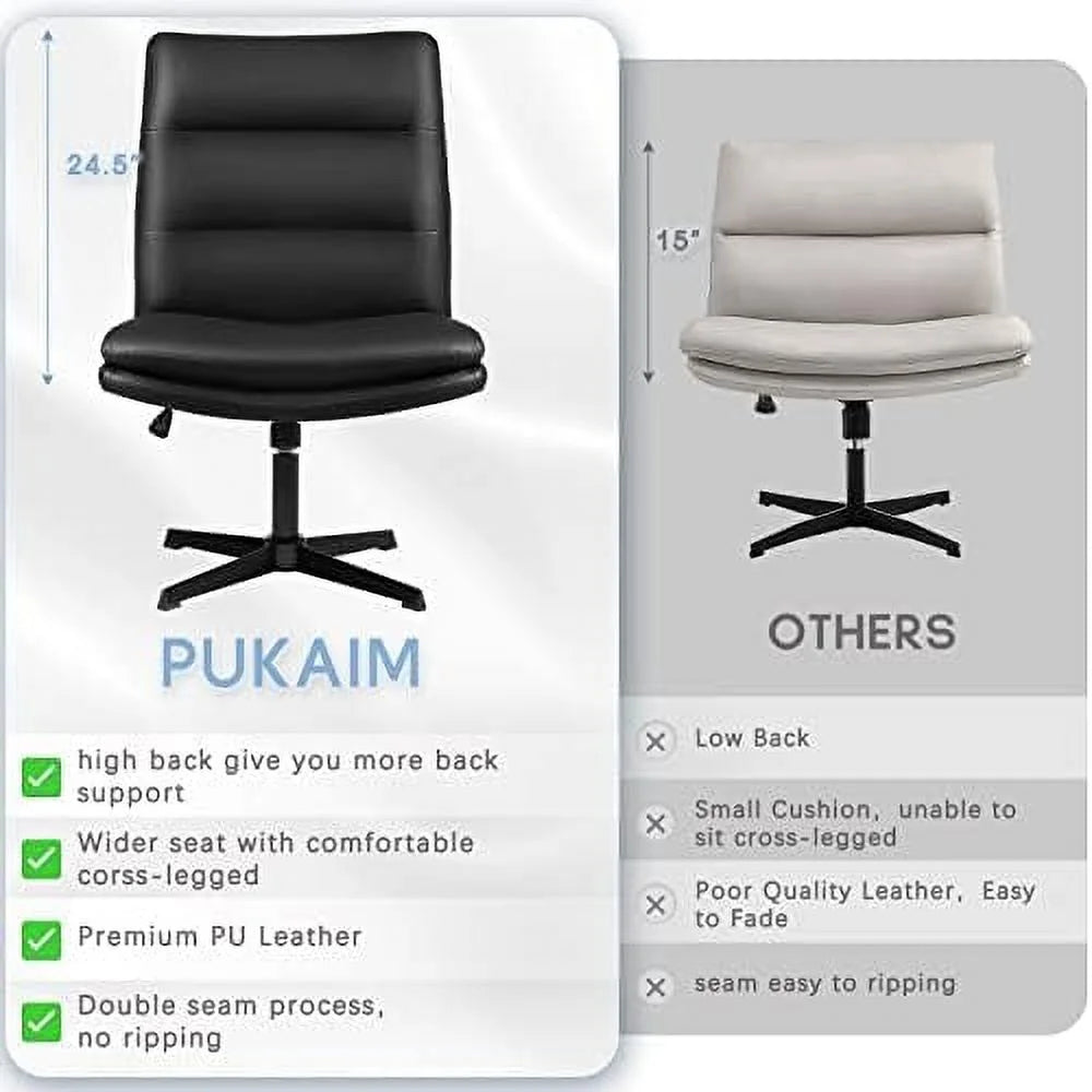 Pu Leather Armless Office Chair W627